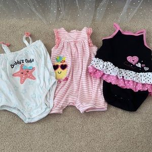 3 Baby Girl Rompers in size 3-6 month